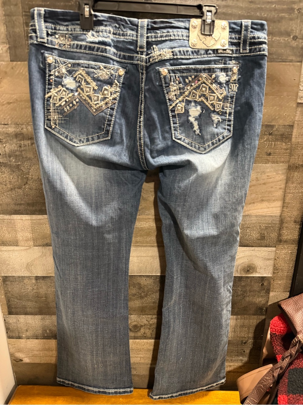 Miss Me | Embellished Rhinestone Mid Rise Boot Cut Jeans